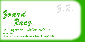 zoard racz business card